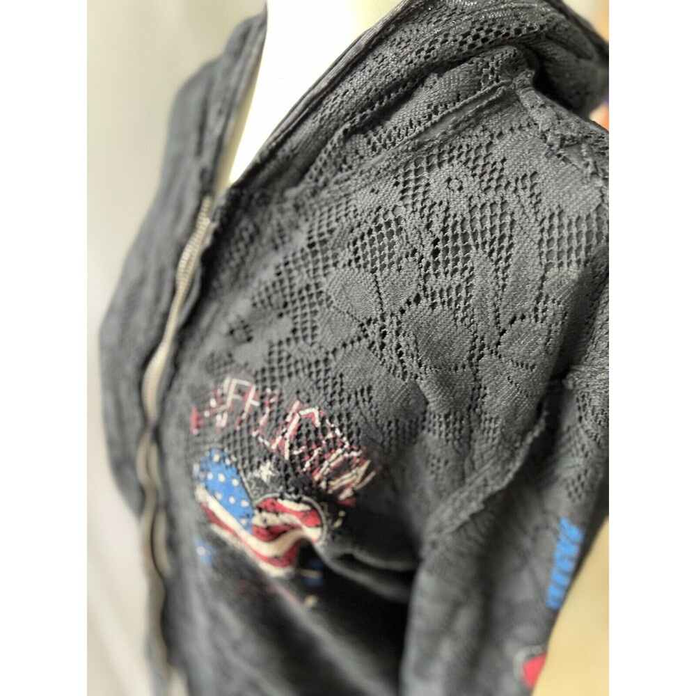 Affliction American Customs Patriotic Reversible lace overlay Sweatshirt Large - Picture 7 of 9